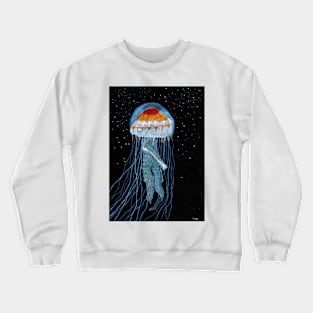 Jellyfish with a black background Crewneck Sweatshirt